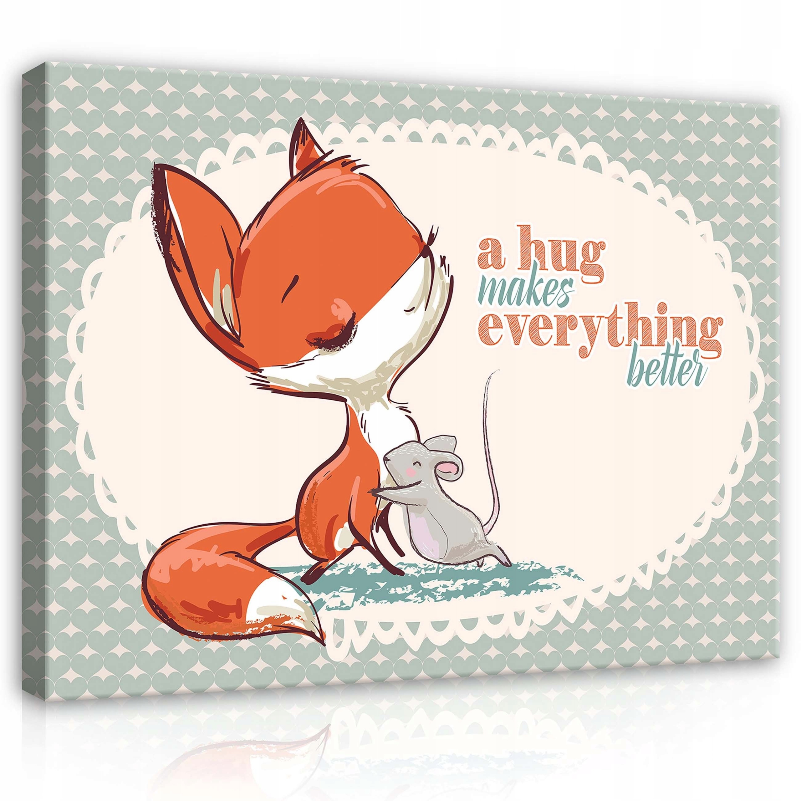 Obraz 80x60 Objímání přátelství liška myška sladké teplo radost dítě