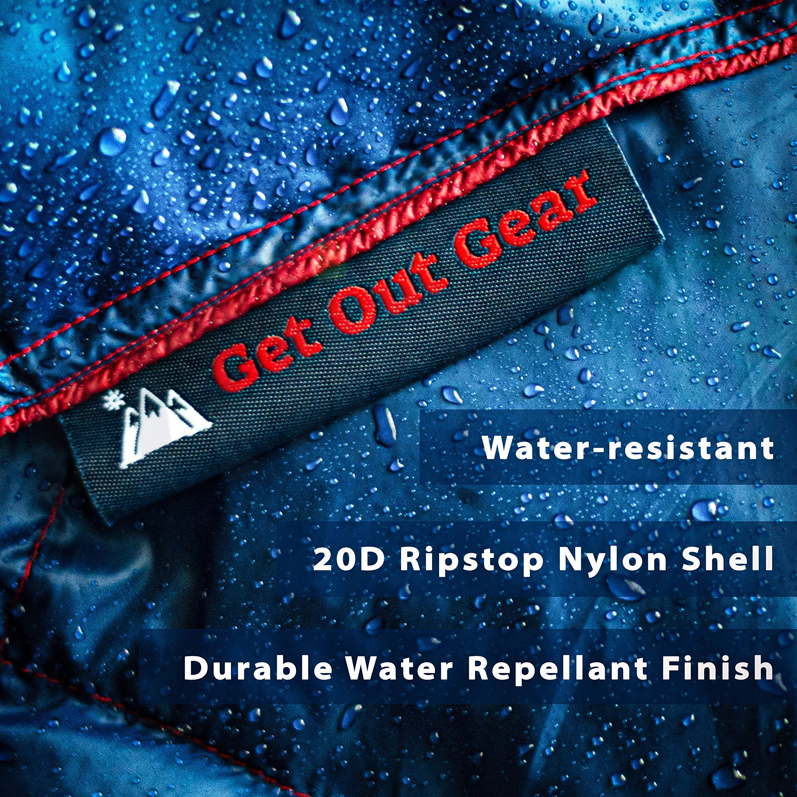 GET OUT GEAR Lekka Ciepła Campingowa Kołdra Wodoodporna — miniatura 5