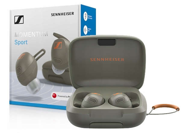 Sennheiser Momentum Sport Olivové Slúchadlá s Hybridným Anc, aptX, Výdržou 24h, 110dB, IP55, 3 mikrofóny