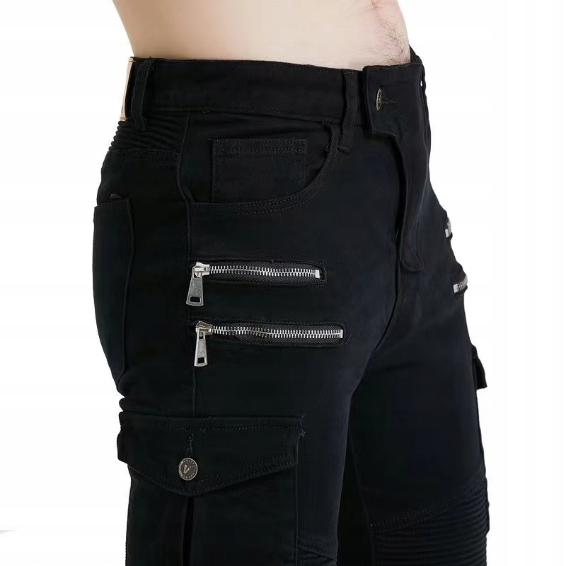 SPODNIE MOTOCYKLOWE BOJÓWKI MĘSKIE JEANSY KEVLAR Model JEANES MESKIE