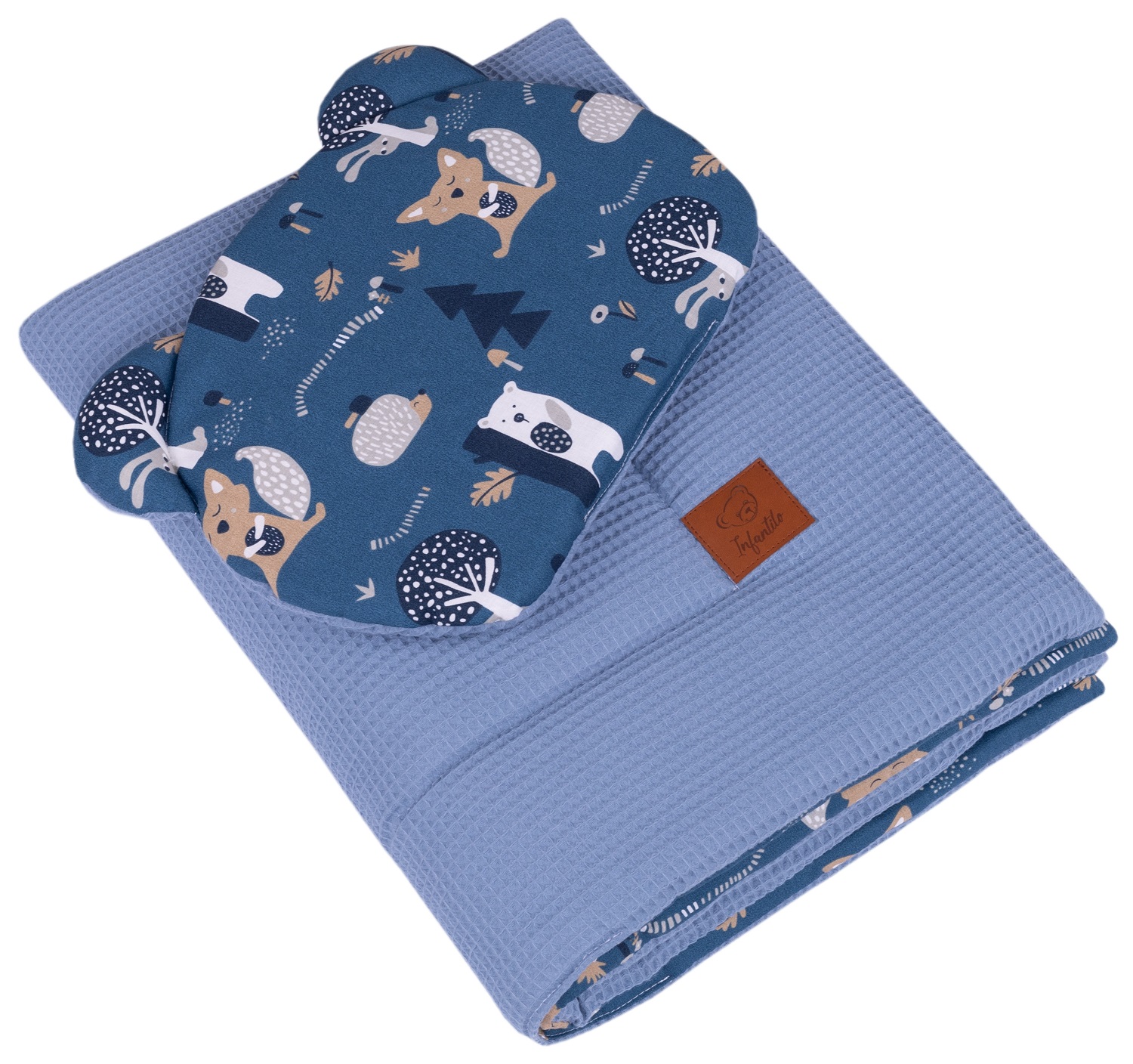 

Komplet Do Wózka Łóżeczka Kocyk + Poduszka Waffle