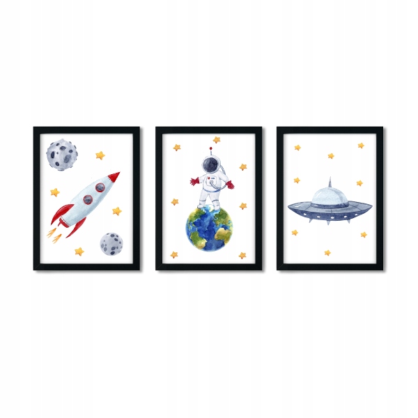 

Zestaw 3 plakaty A4 kosmos astronauta rakieta nr.2
