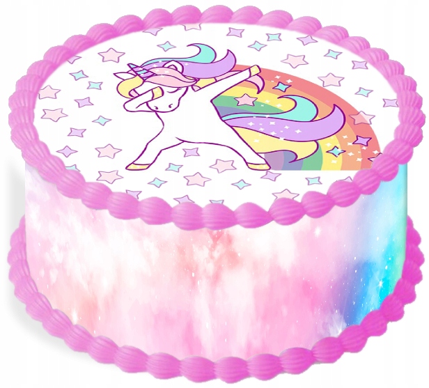 Levně Oplatek na dort Dekorace 14 cm Jednorožec Unicorn Narozeniny