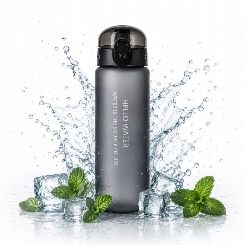 Butelka na wodę, sportowy bidon Hello Water 600ML czarny BD69