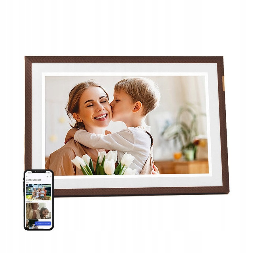 Rámeček Arzopa D10 10,1 palců, tmavě hnědý
