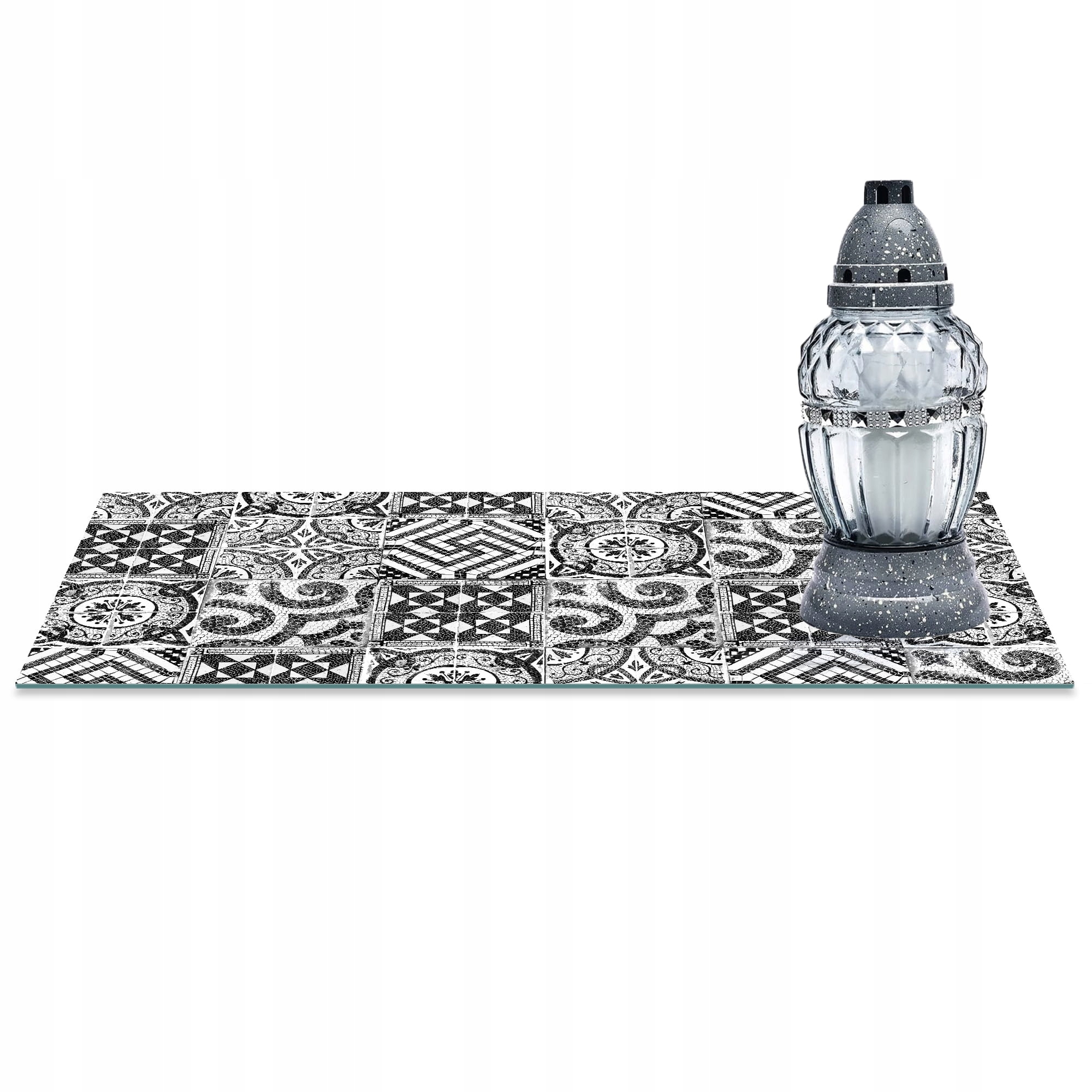 SZKLANA PODSTAWKA POD ZNICZE 60x20cm Mozajka 24c