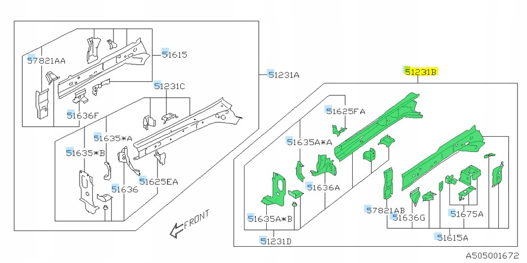 PODŁUŻNICA LEWA SUBARU ASCENT ORYGINAŁ
