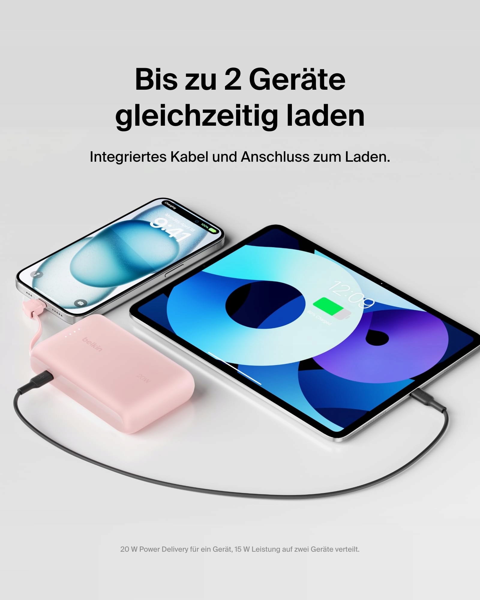 BELKIN BoostCharge Powerbank 10000mAh USB-C PD 20W iPhone iPad Galaxy — miniatura 4