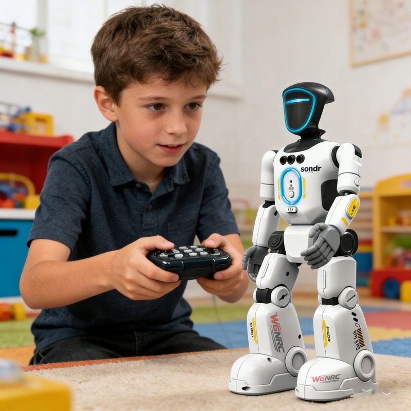 Robot interaktywny zdalnie sterowany głosem programowany chodzi mówi tańczy