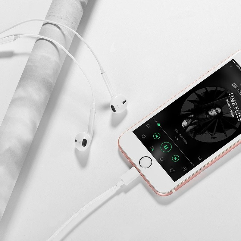 Słuchawki do iPhone Apple Lightning dokanałowe, przewodowe z mikrofonem Rodzaj słuchawek douszne