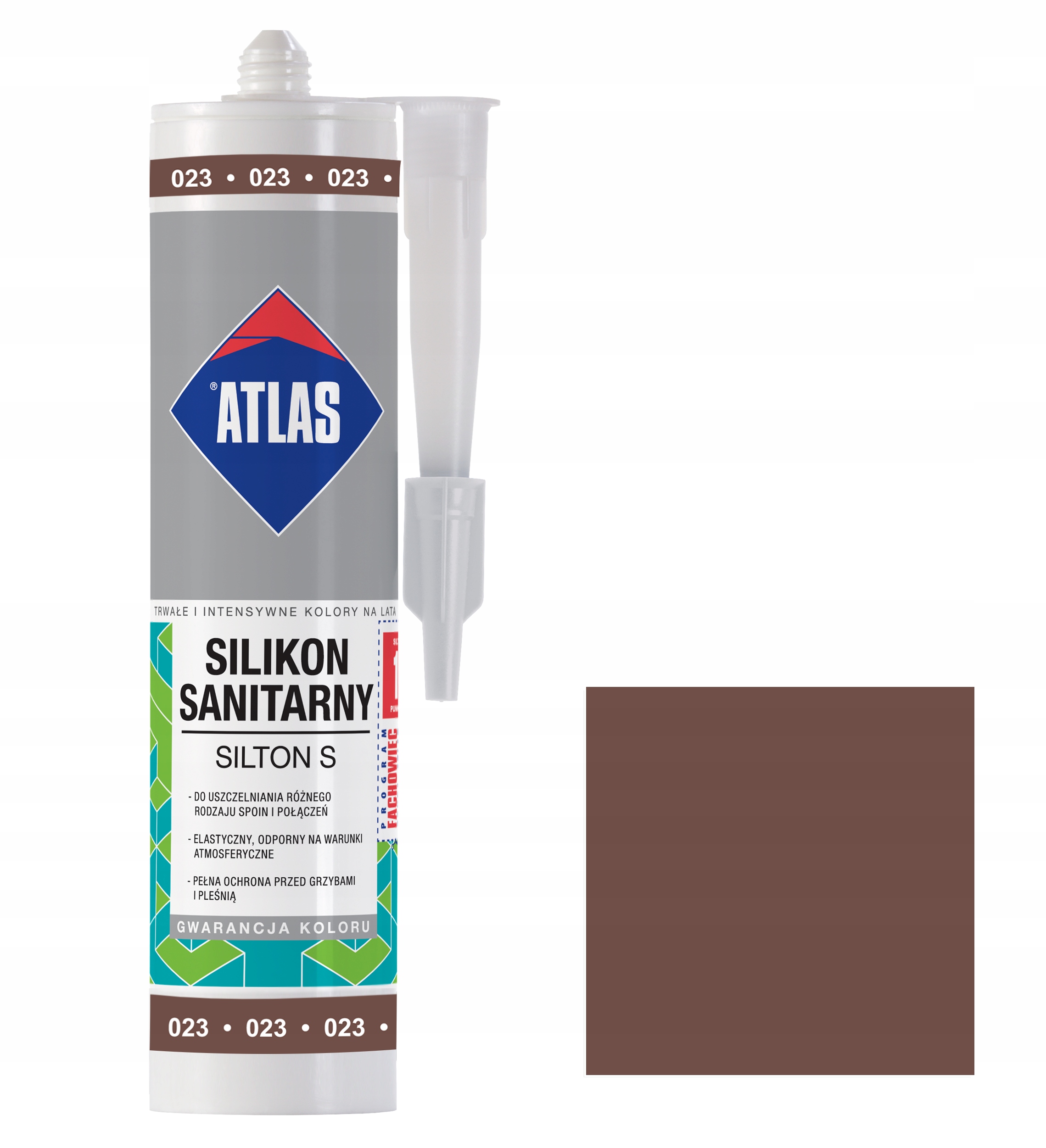 

Atlas Silikon Silton S 023 Brązowy 280 ml