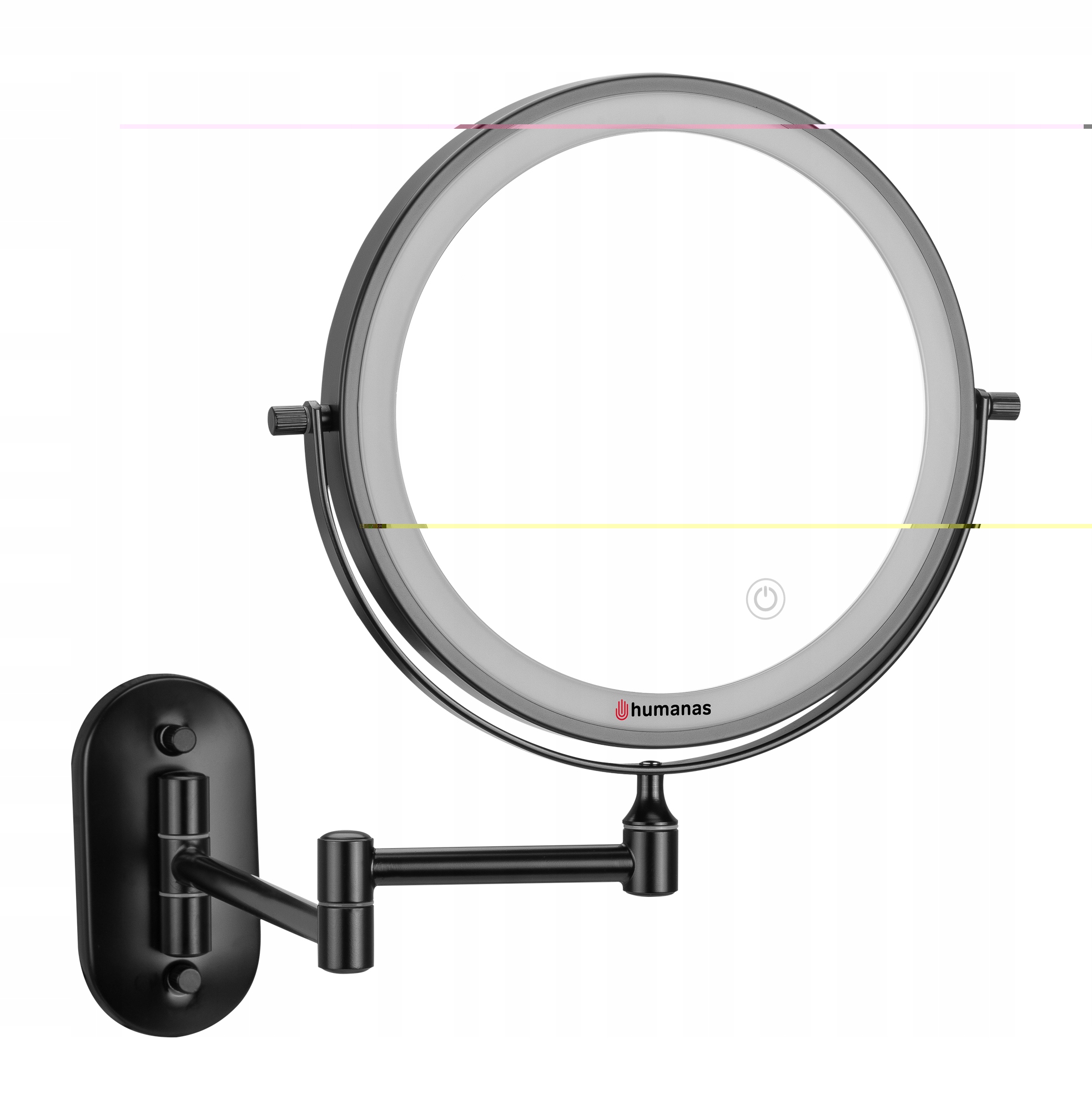 Led Osvetlené Zrkadlo 20 cm Okrúhle Kúpeľňové Zrkadlo Na Dotyk Rukoväť