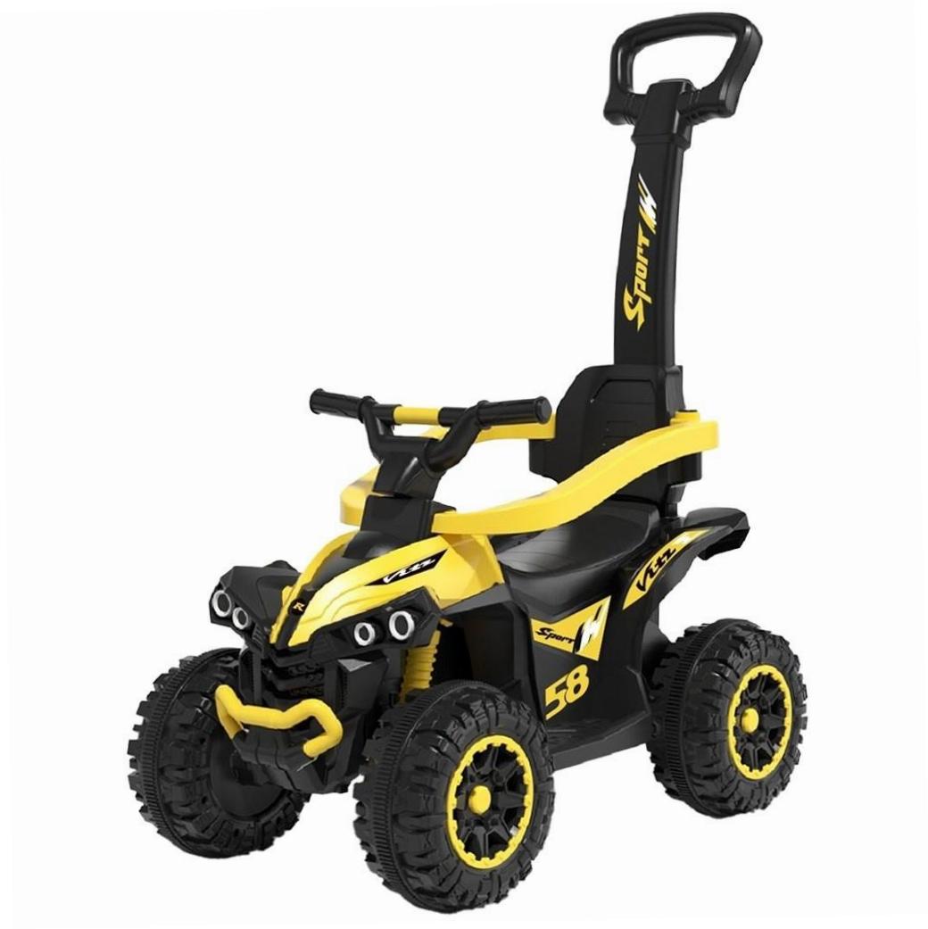 Jeździk z rączką żółte