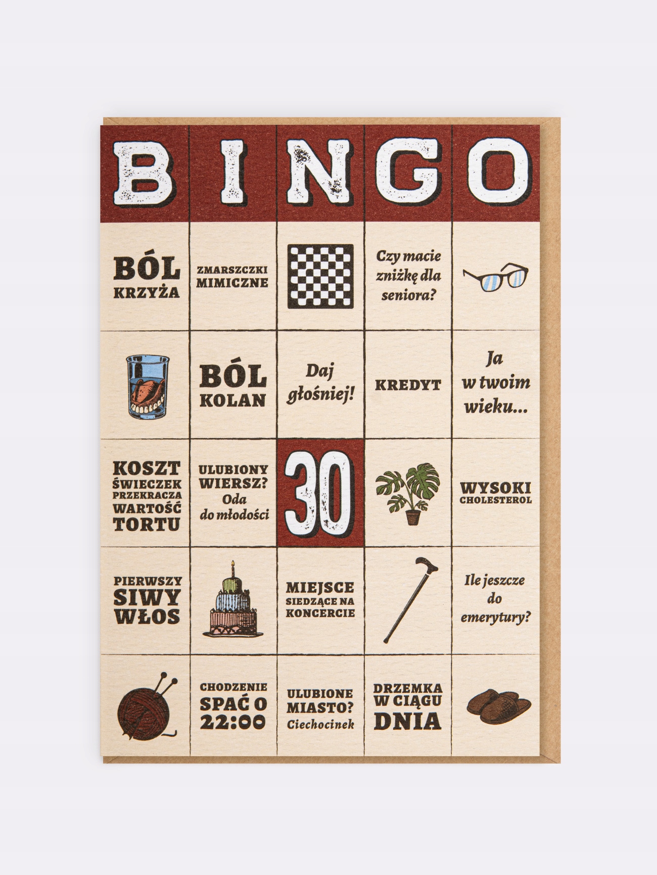 

Bingo 30. urodziny kartka okolicznościowa