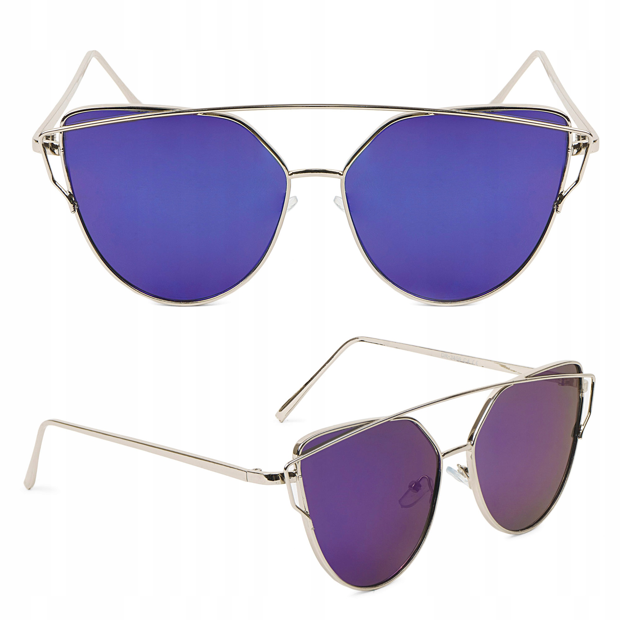 

Okulary Damskie Lustrzanki Kocie Oko Glam Rock