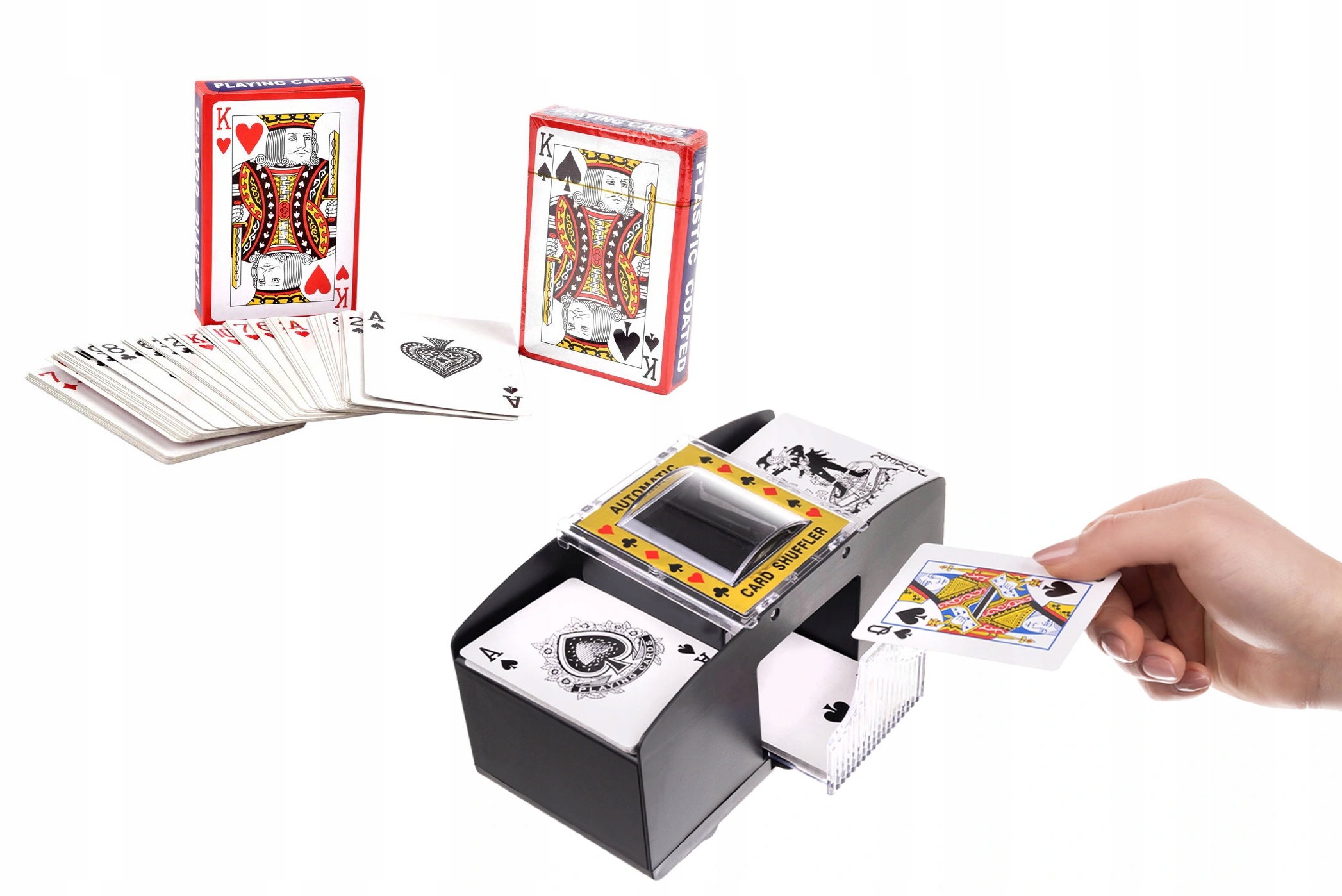 MEGA ZESTAW POKER : TASOWARKA TASOWACZ AUTOMAT+ 2xTALIE KART Wydawca inny