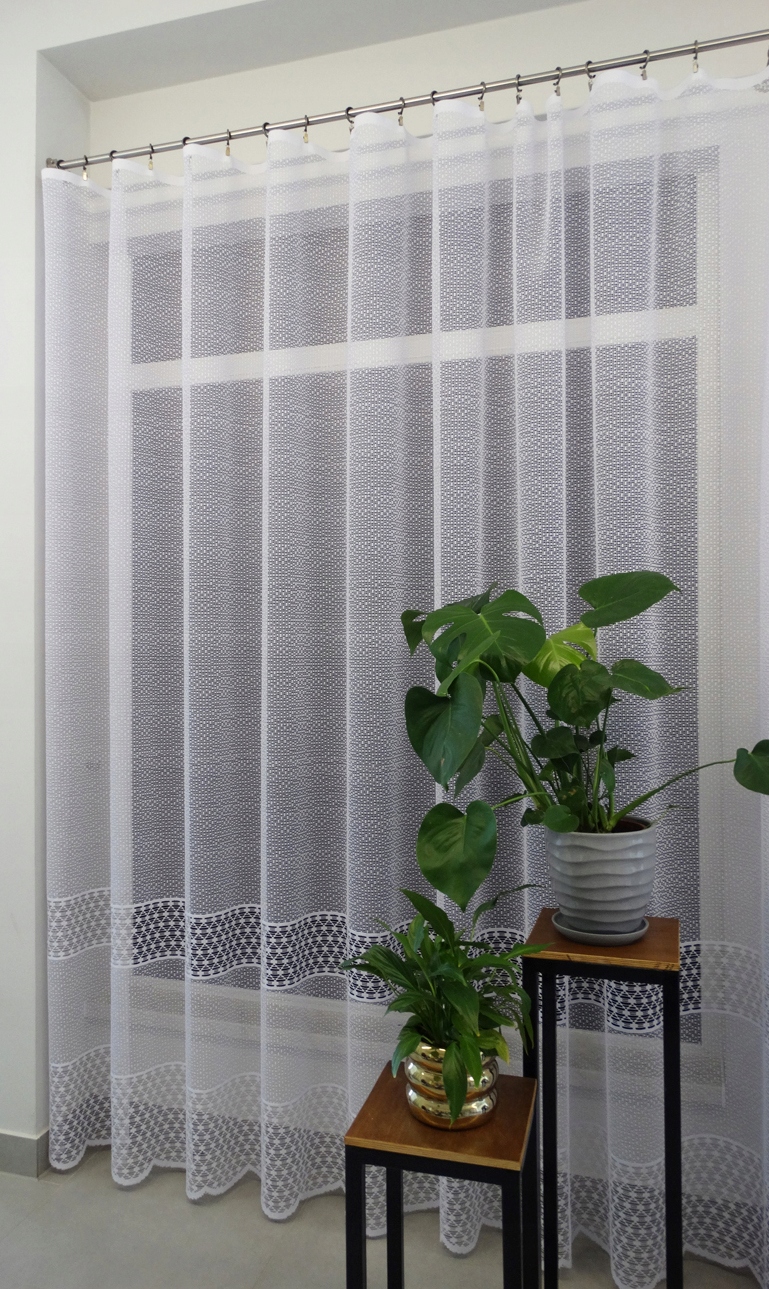 Mg Záclona síť Vzor 41004 Bílá 290x250 cm hotová s páskou K