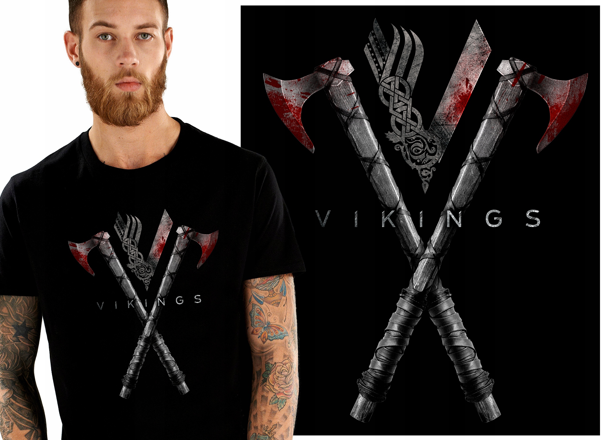 

Vikings Wikingowie Ragnar Floki Koszulka Męska M