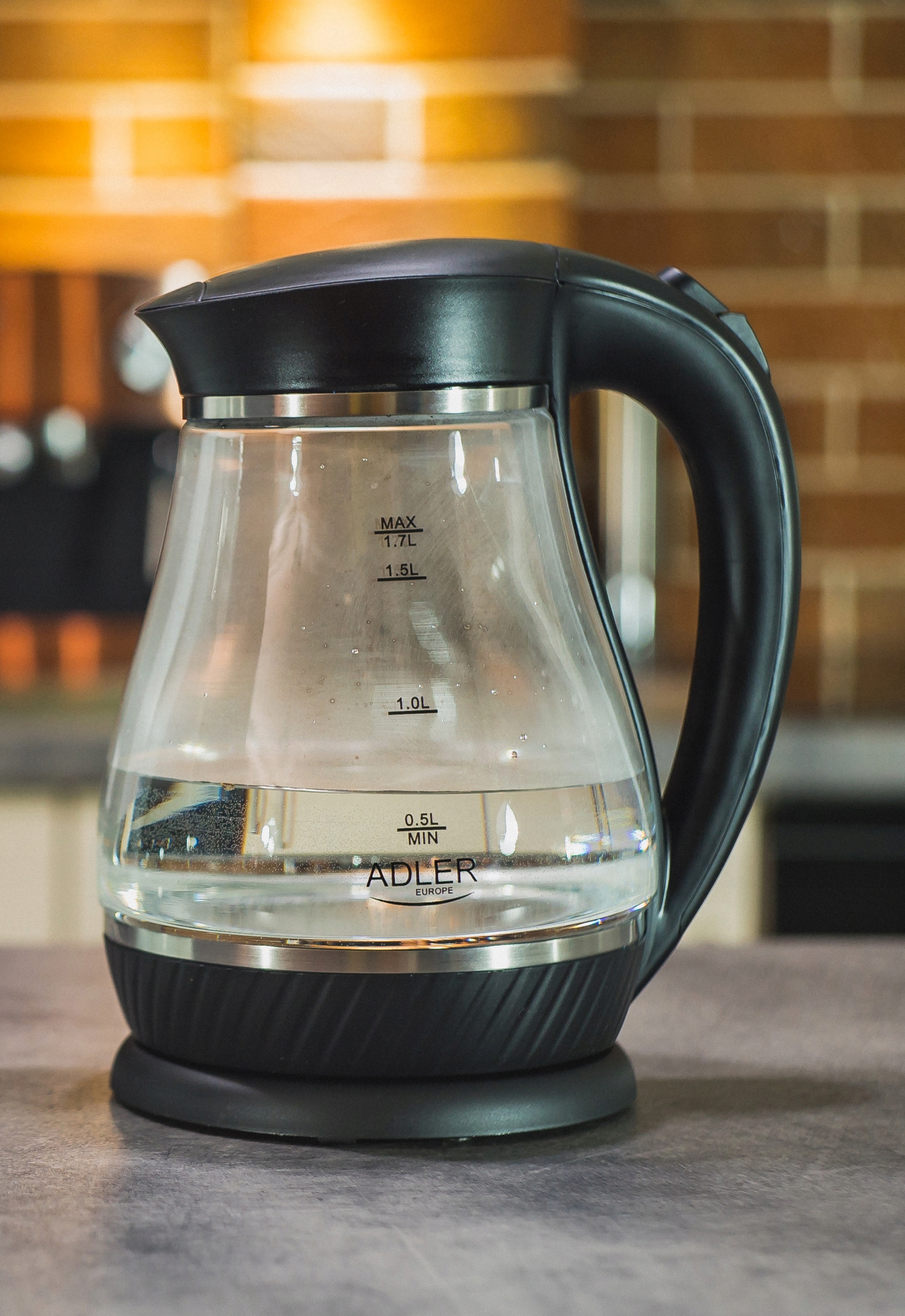 Czajnik Szklany AD 1274 Black 1,7L z Podświetleniem LED