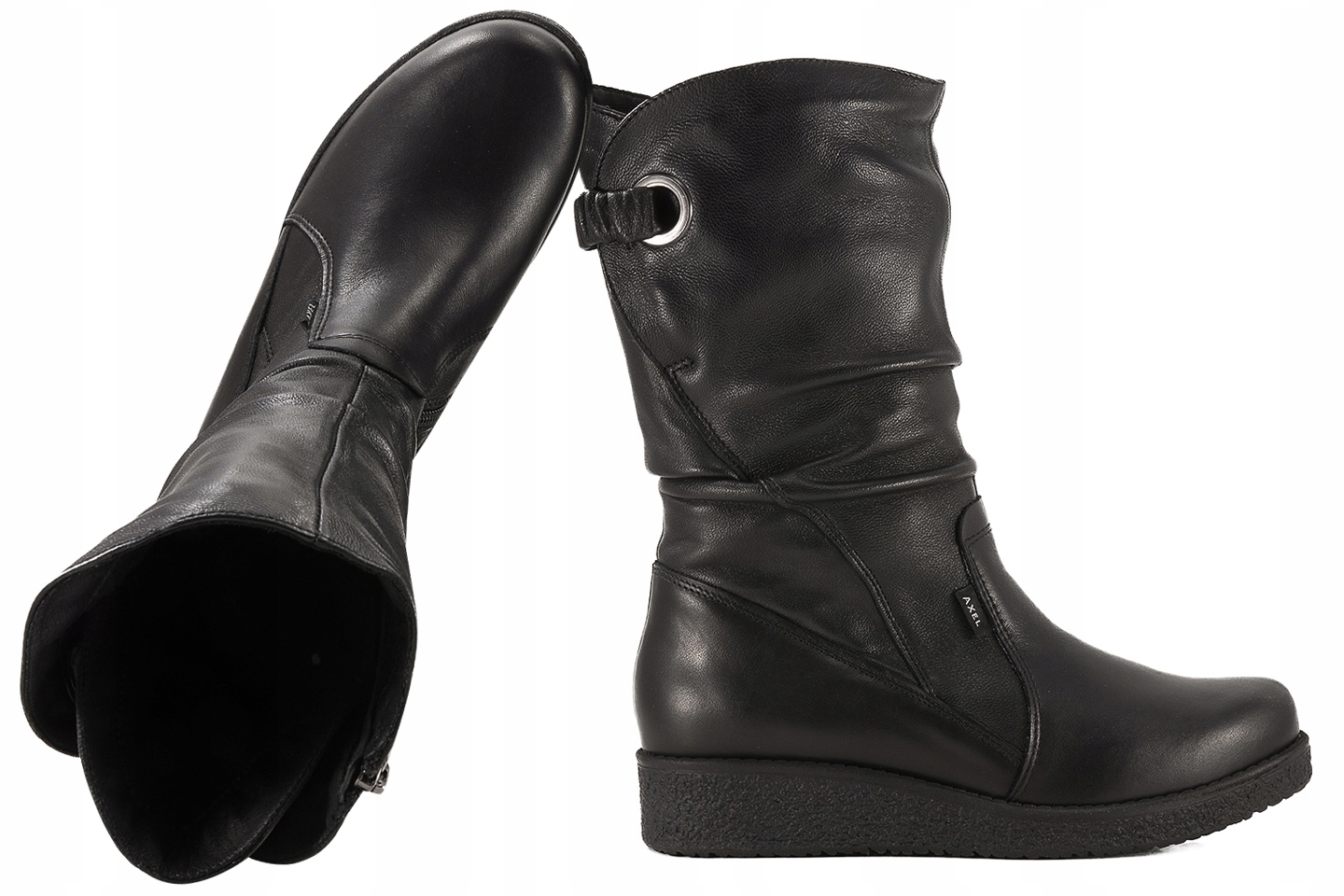 Axel 4400 Kozačky Kožené Zateplené Dámské Kotníkové Boty Zimní černé 36 Černá