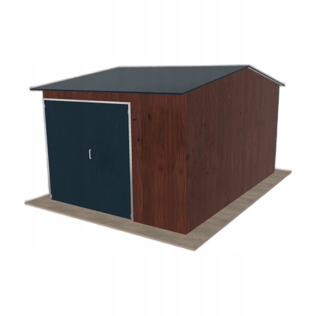 Ocelová hala 4.5 x 6.5 m, sedlová, tmavý ořech, vysoká