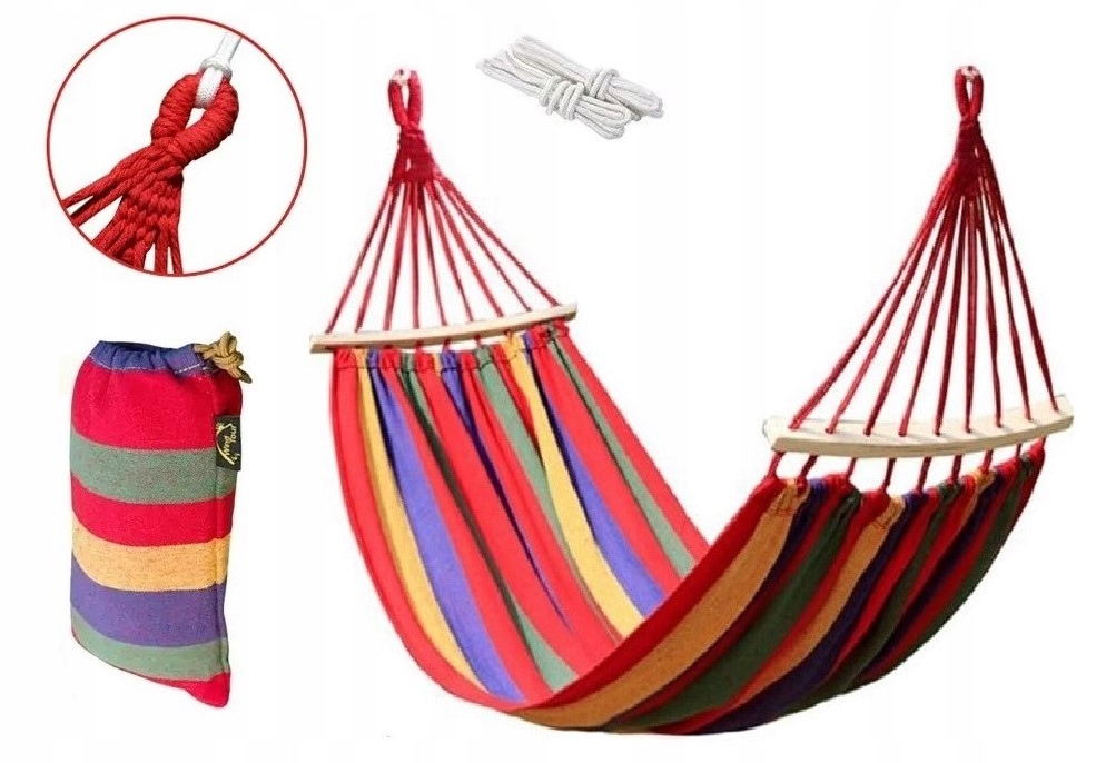 

Hamak Ogrodowy Mocny XXL Huśtawka +worek 190X80