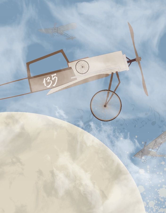 Fototapeta Lietadlá a Mesiac 200x255 cm štruktúra 350 g