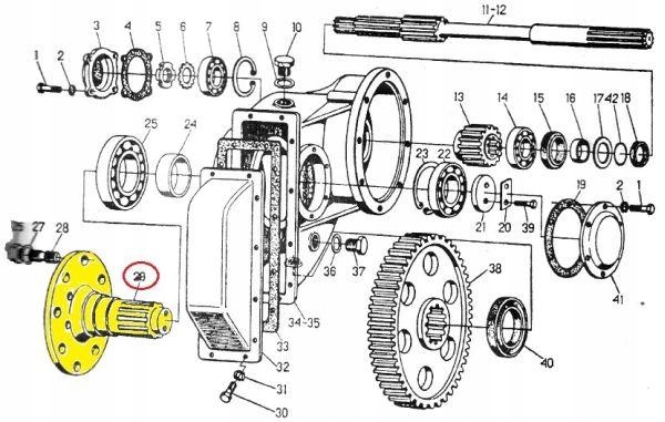 Wał koła tylnego C-330 ORYGINAŁ URSUS Numer katalogowy części 50014100U