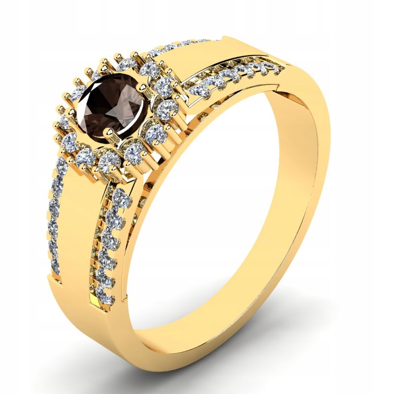 

Pierścionek Złoty Z Kwarcem I Brylantami