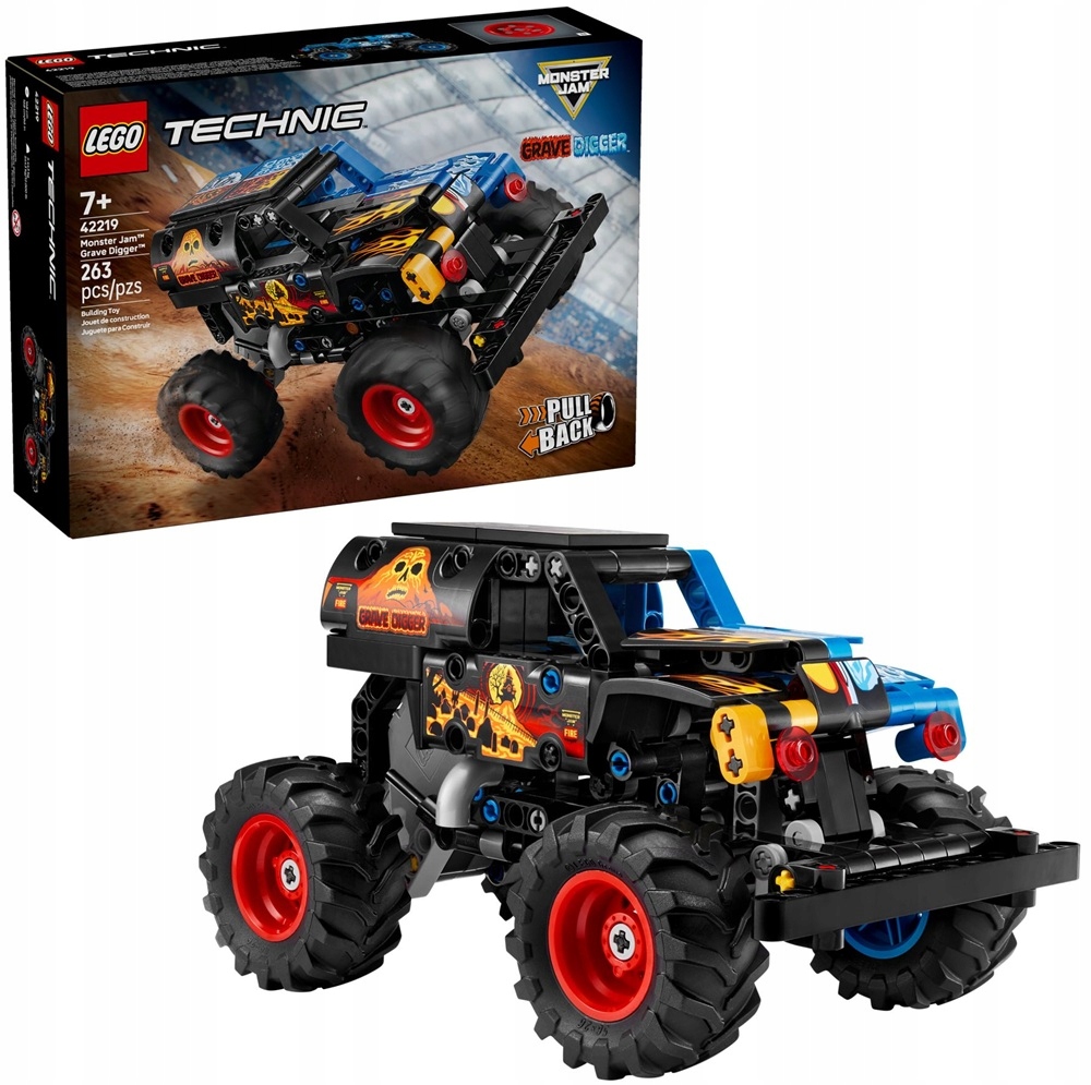 stavebnice Lego Technic Monster Jam Grave Digge Oheň a led 263 dílků 42219
