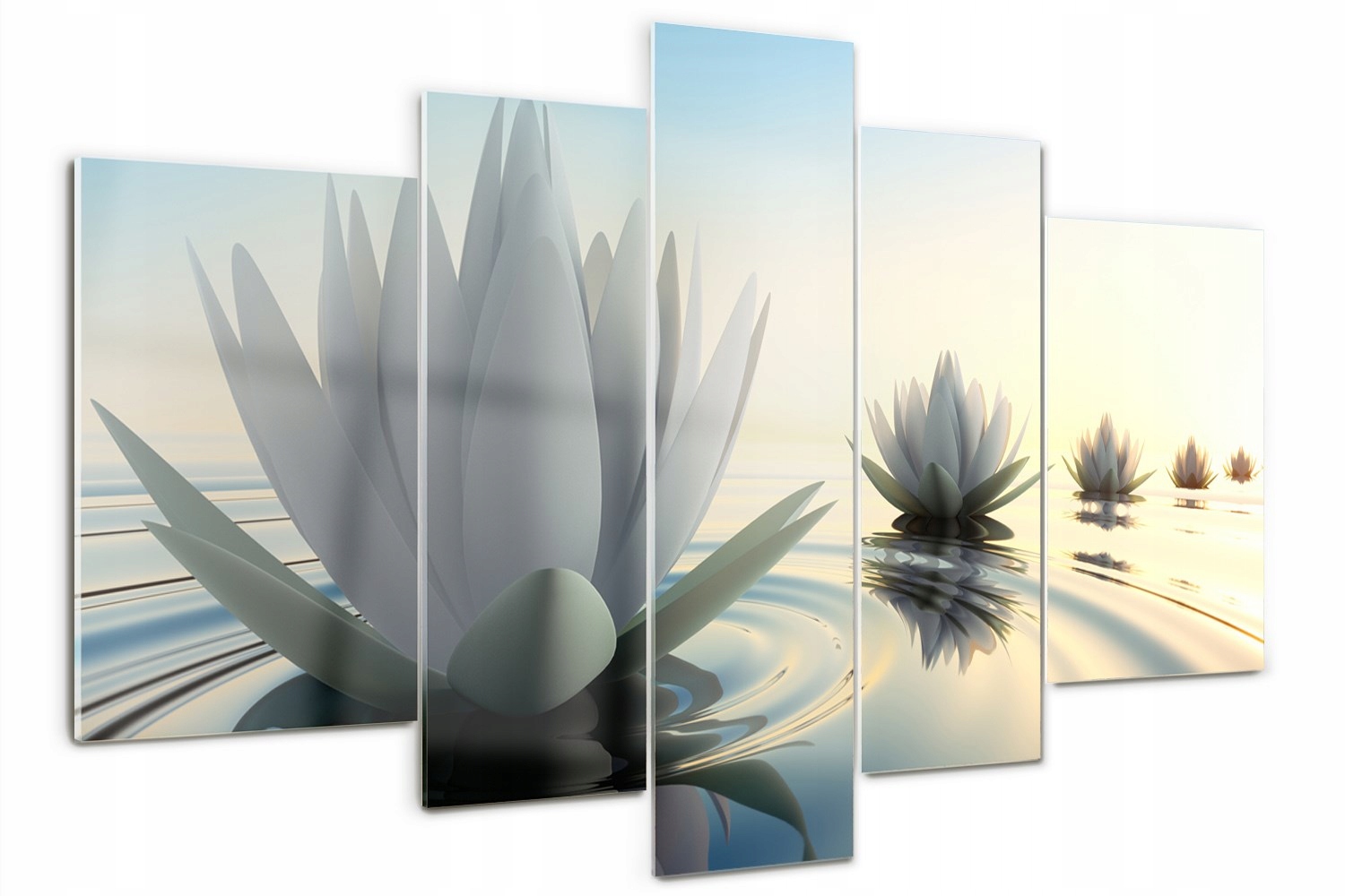 

Foto Obraz szklany duży tryptyk Kwiat lotosu