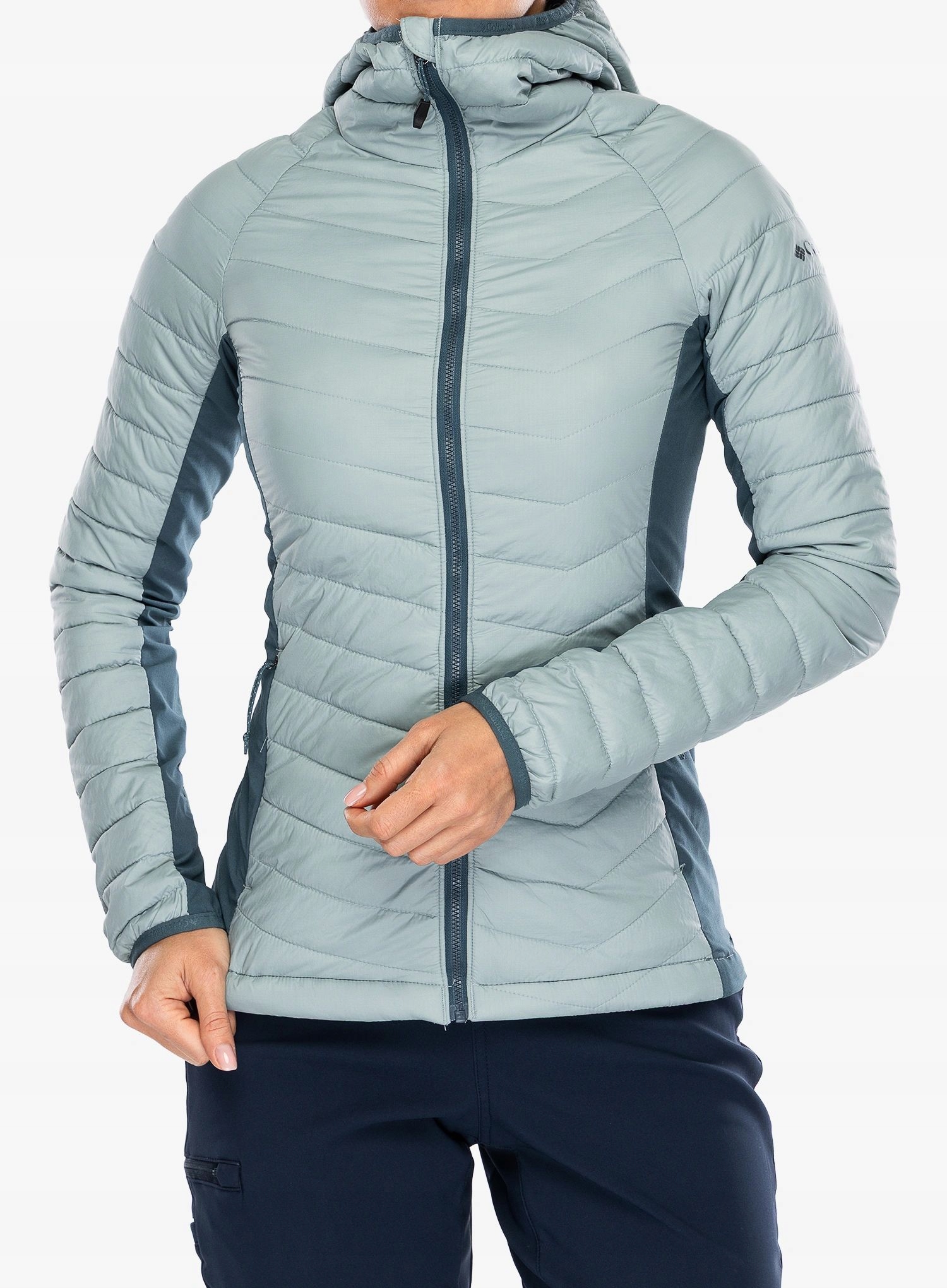 Dámská bunda Columbia Powder Pass II Hybrid Hooded crushed blue Xs