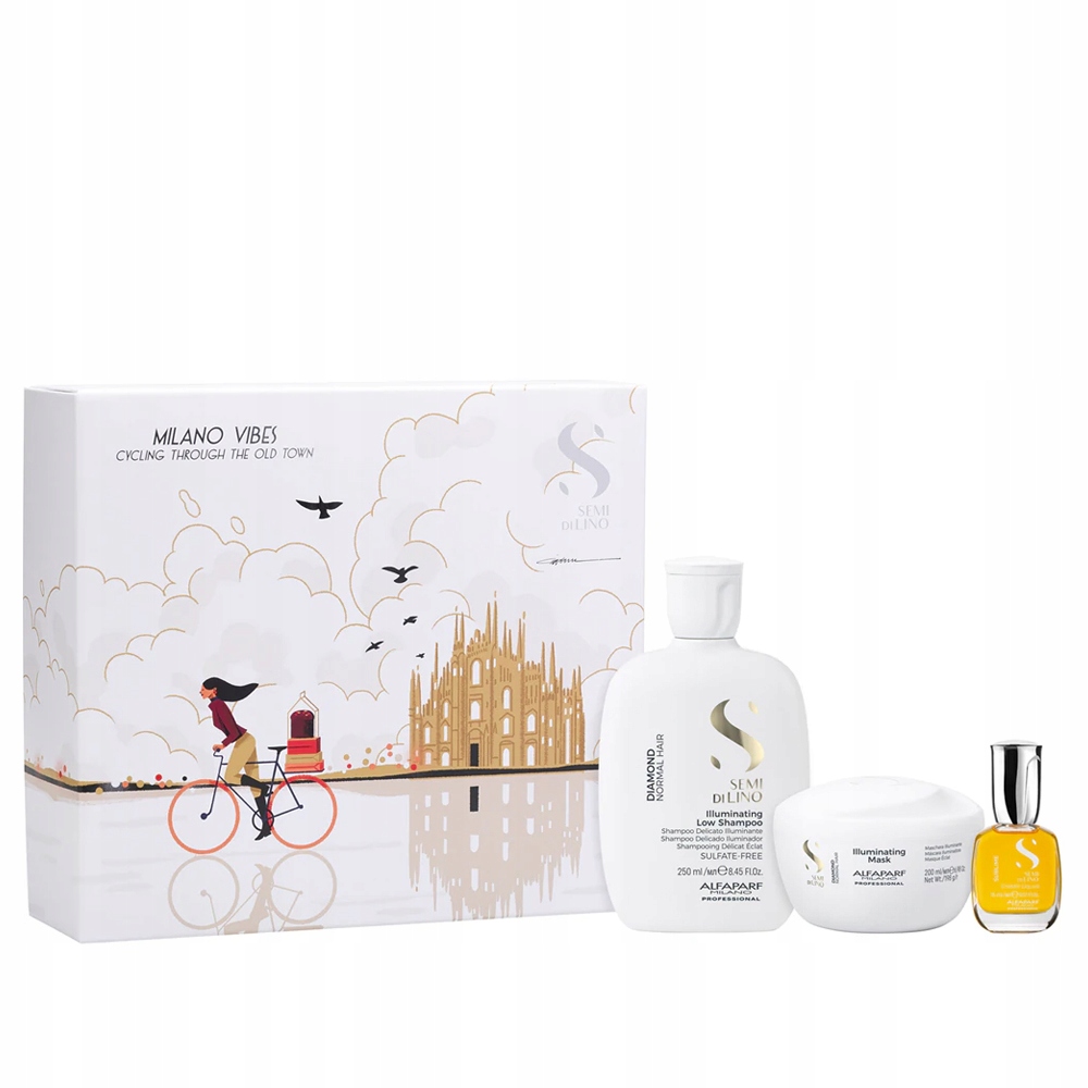 Alfaparf Semi di Lino Diamond sada šampon 250 kondicionér 200 křišťály 15