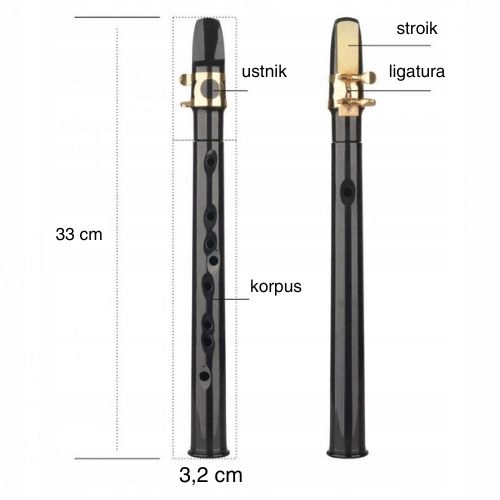 Saksofon kieszonkowy Stroiki POCKETSAX czarny mini saksofon sax pocket Kod producenta POCK01s