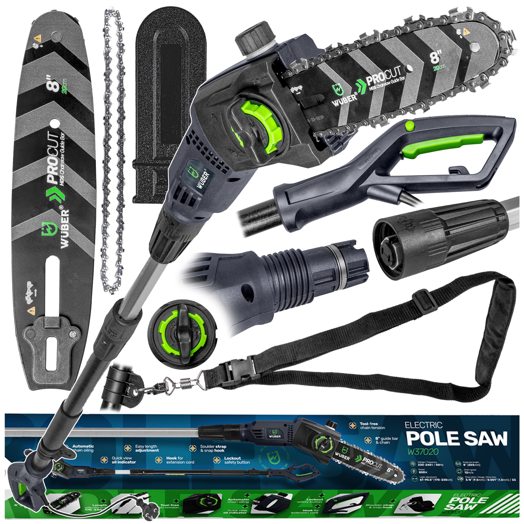 Piła Łańcuchowa Na Wysięgniku Teleskopowym Elektryczna Pilarka Mocna Wuber