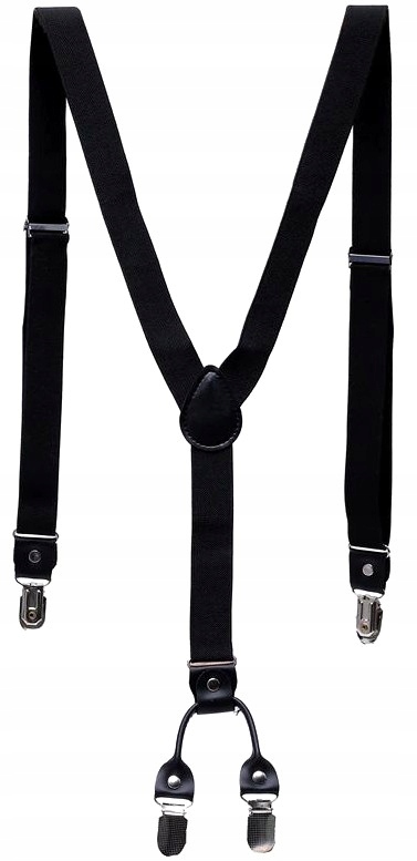 Męskie mocne Szelki czarne do spodni elastyczne Kod producenta 5904555958777