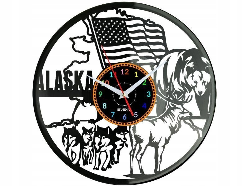 Alaska Dárek Originální dekorace do domu Hodiny z vinylové desky