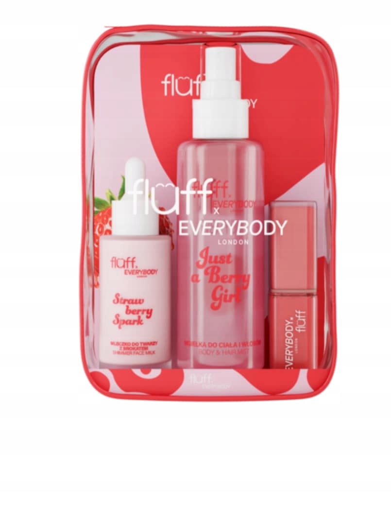 Fluff Everybody London Zestaw Berry Obsession Mleczko, Mgiełka , Pomadka