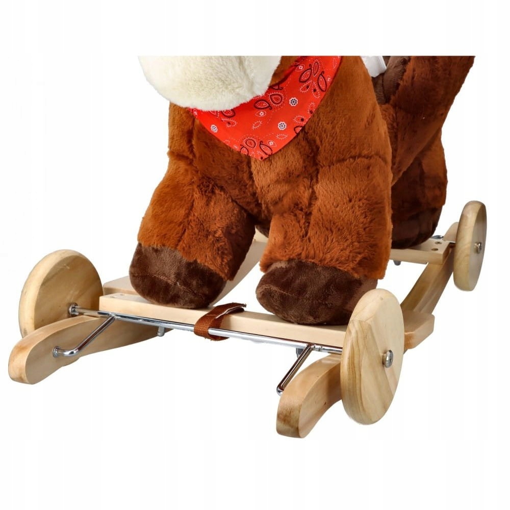 ADAM TOYS BRĄZOWY KONIK NA BIEGUNACH Z FOTELIKIEM I KOŁAMI OD 10 M-CY Certyfikaty, opinie, atesty CE EN 71