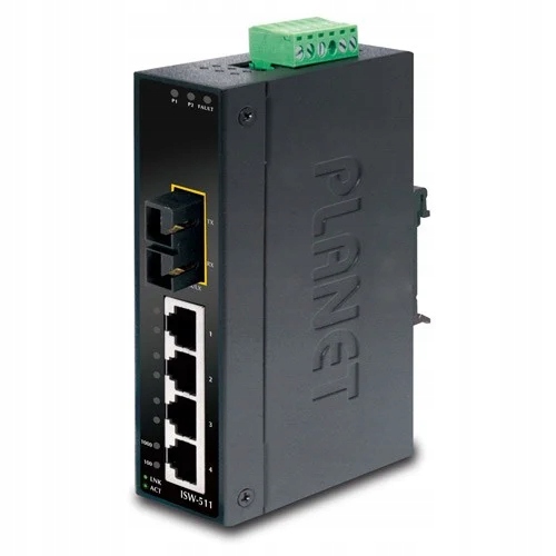 Nespravovaný switch Planet ISW-511 L2 Fast Ethernet (10/100) Čierny