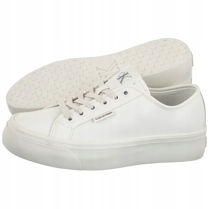 Dámské tenisky Calvin Klein Vulc Flatf Lace Up YW0YW01932 Bílé