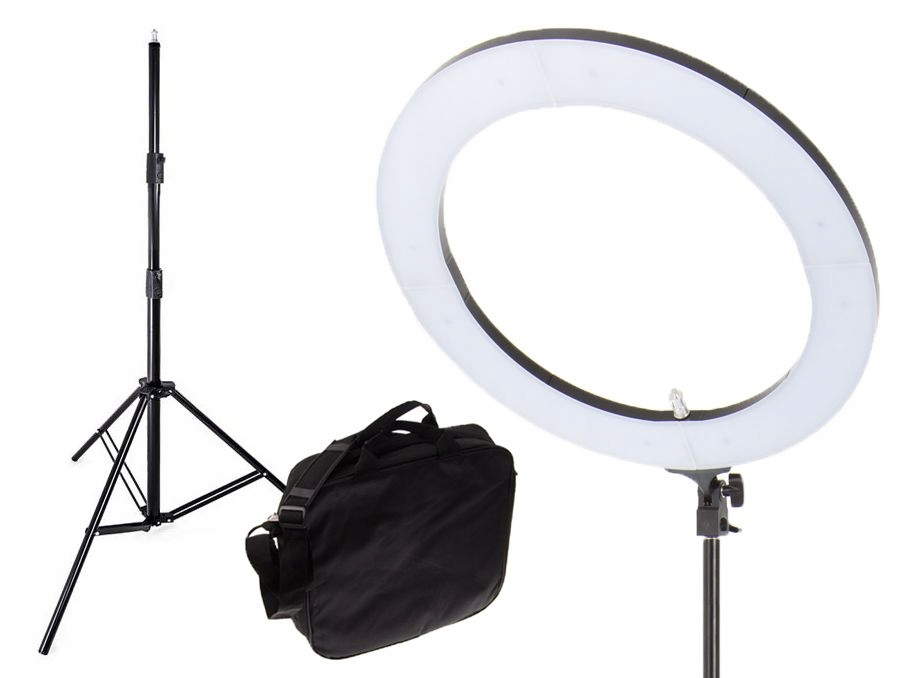 LAMPA PIERŚCIENIOWA LED 55W MAKIJAŻ STATYW TORBA