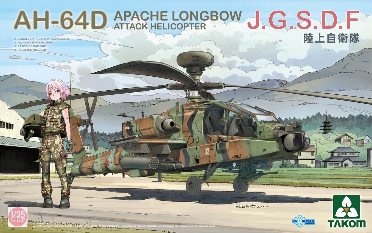 Takom 2607 1/35 AH-64D útočný vrtulník Apache s dlouhým lukem Jgsdf