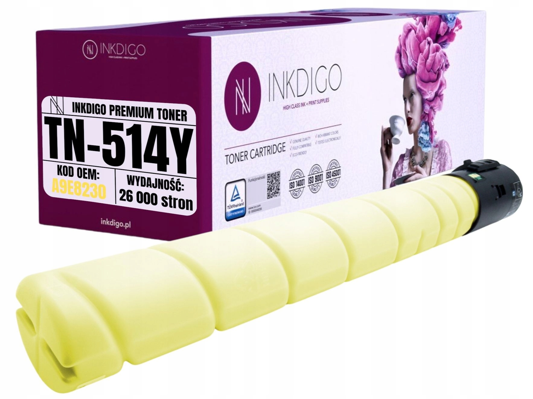 TN514Y Náhradní Toner A9E8230 Pro Konica Minolta Bizhub C458 C558 C658