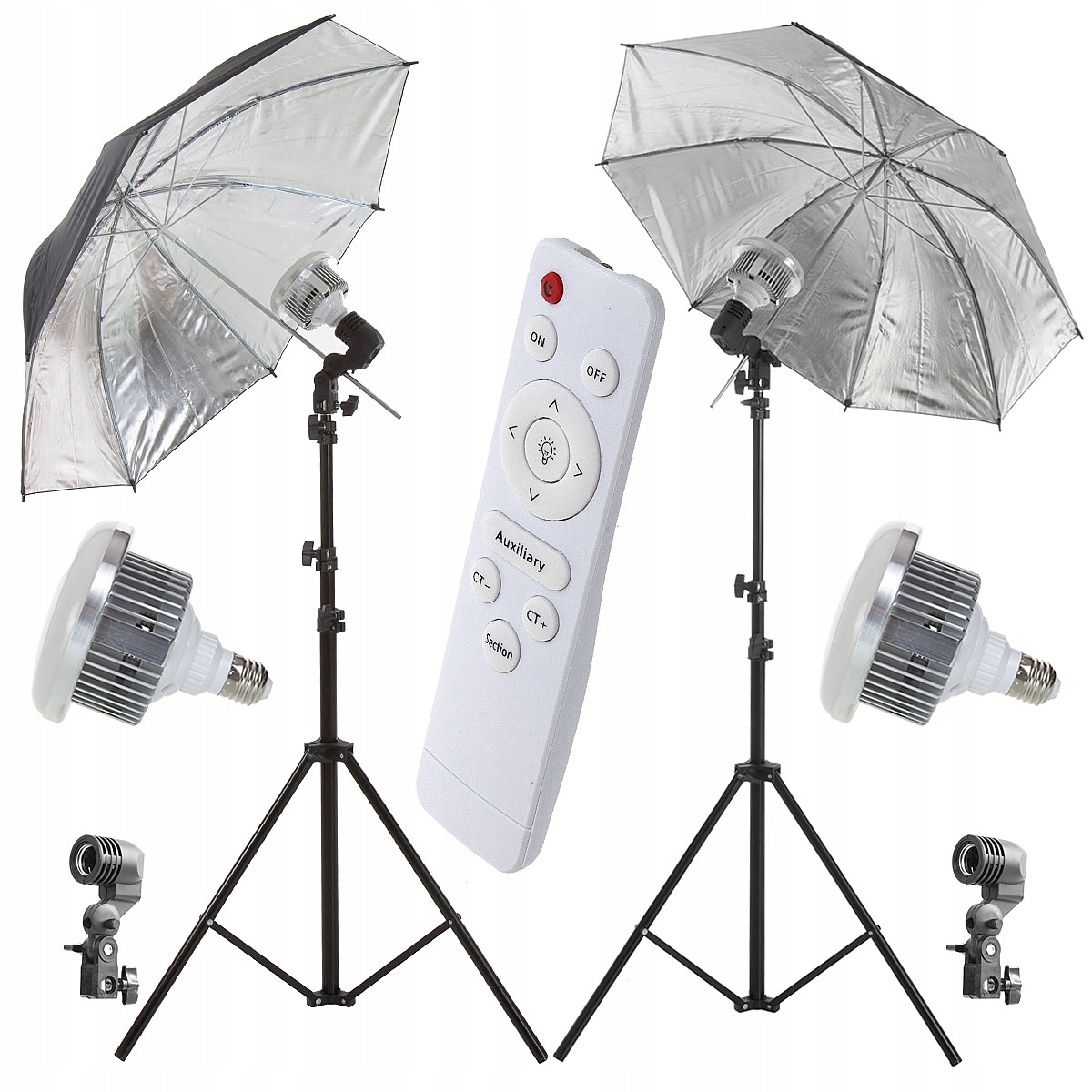 2x Deštník 84 cm 100 W Led s dálkovým ovládáním Stativy