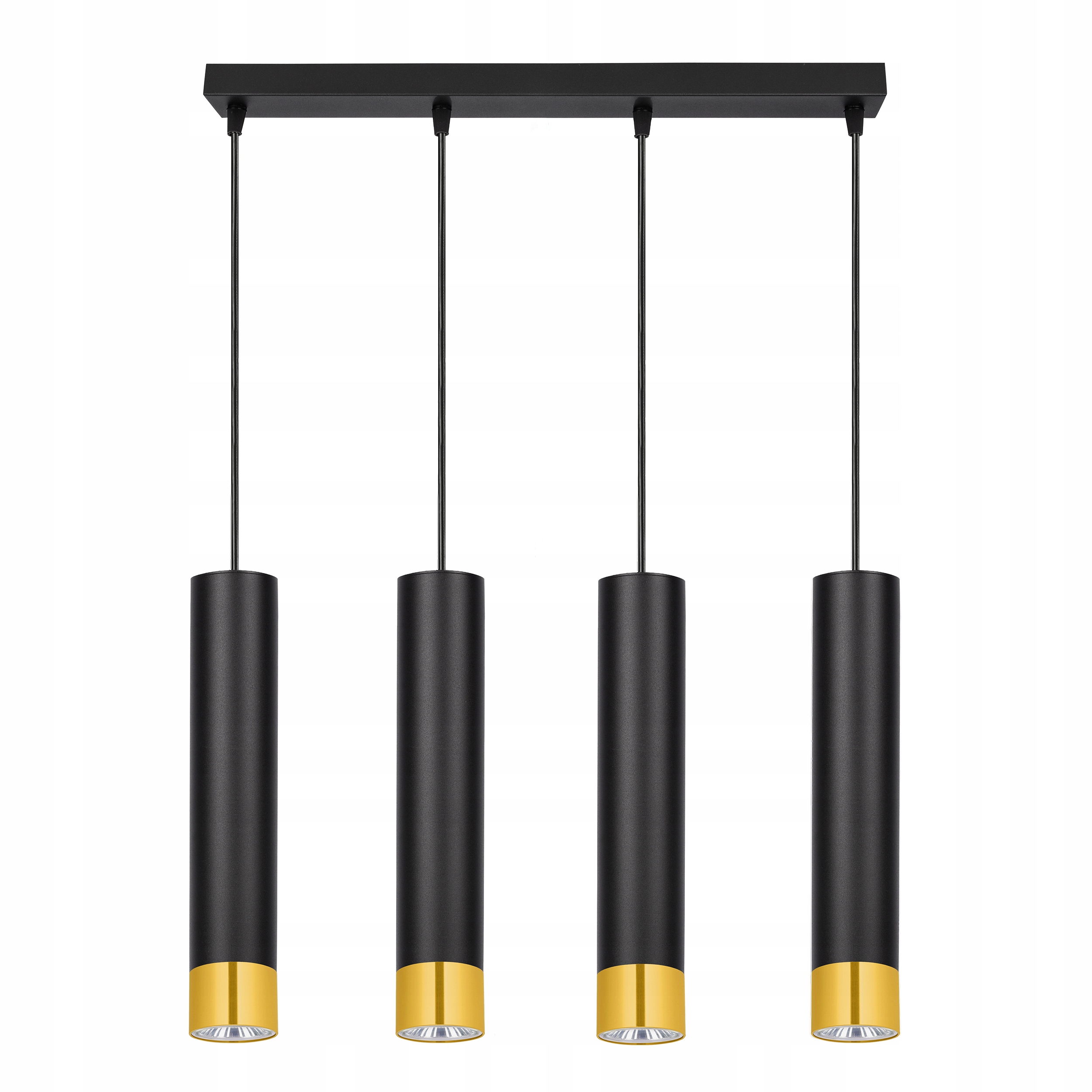 Lampa Wisząca sufitowa Led Żyrandol Plafon Tuba Metal GU10 Czarna