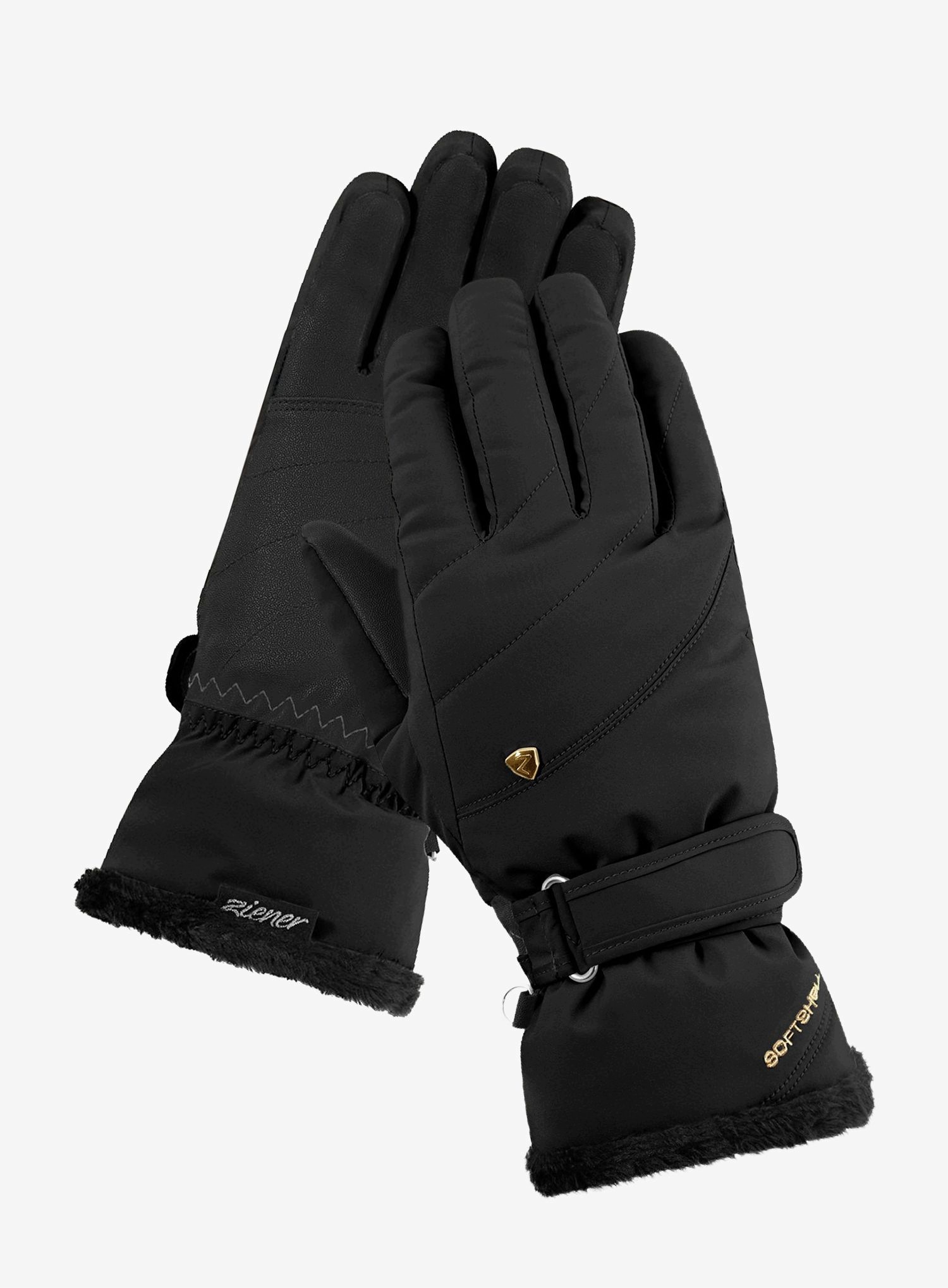 Rękawice narciarskie damskie Ziener Keaka As Pr black/gold art 8 (L)