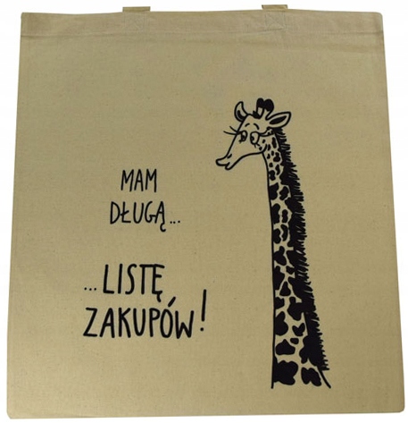 

Torba Bawełniana 38x42cm z Nadrukiem Żyrafa 1 szt