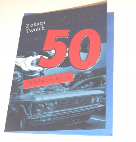 Kartka karnet urodzinowy na 50-te urodziny