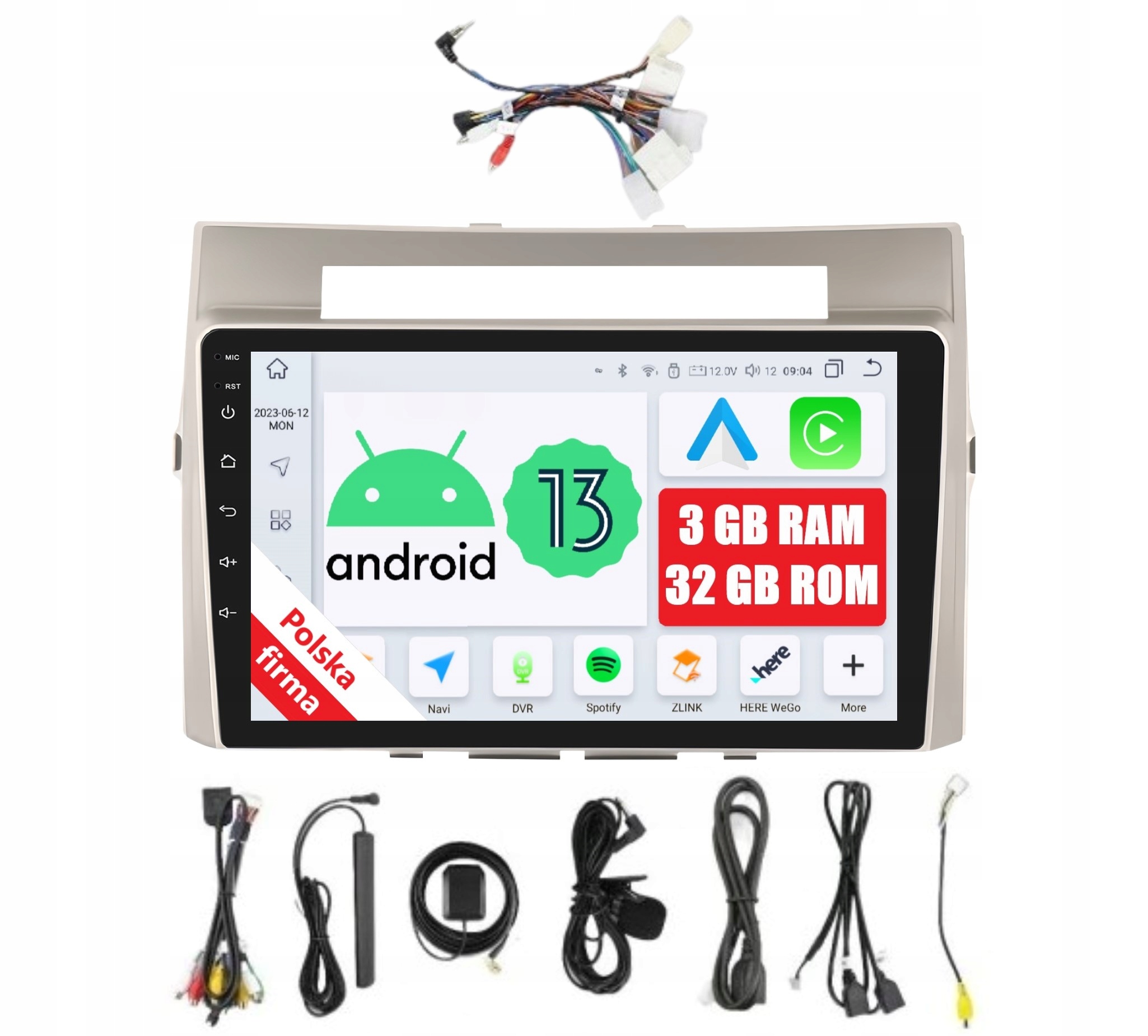 Rádio 2DIN Navigácia Android Toyota Corolla Verso AR10 3 Gb Dsp Carplay Lte